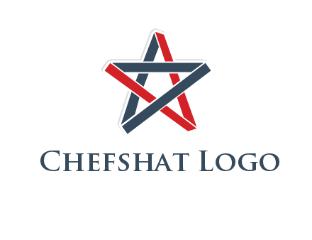 red and blue strips star logo