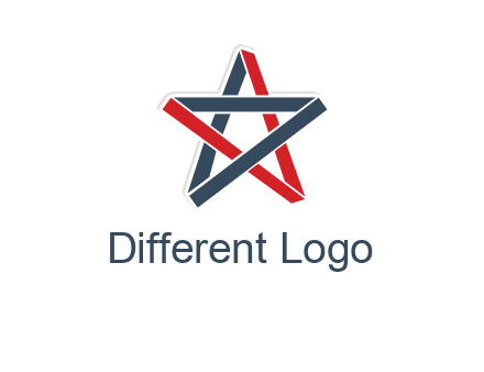 red and blue strips star logo