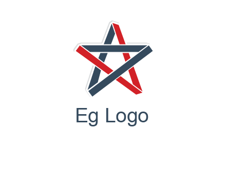red and blue strips star logo