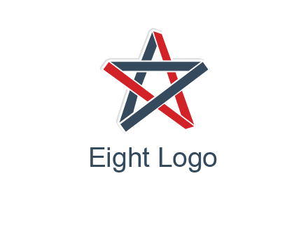 red and blue strips star logo