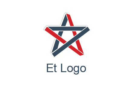 red and blue strips star logo