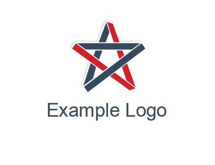 red and blue strips star logo