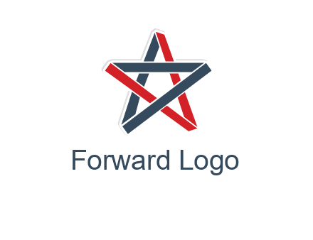 red and blue strips star logo
