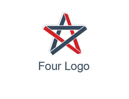 red and blue strips star logo