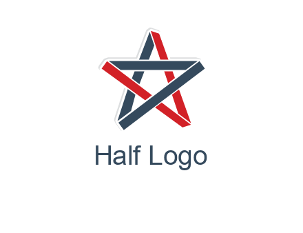 red and blue strips star logo