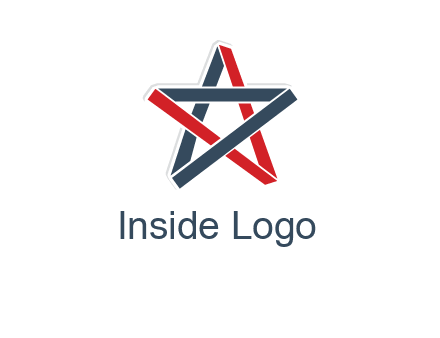 red and blue strips star logo