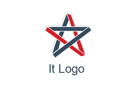 red and blue strips star logo