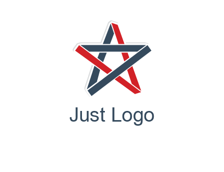 red and blue strips star logo
