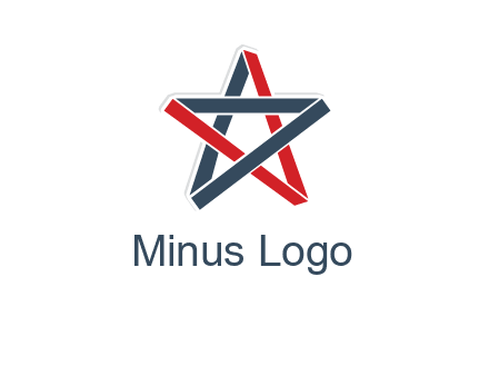 red and blue strips star logo