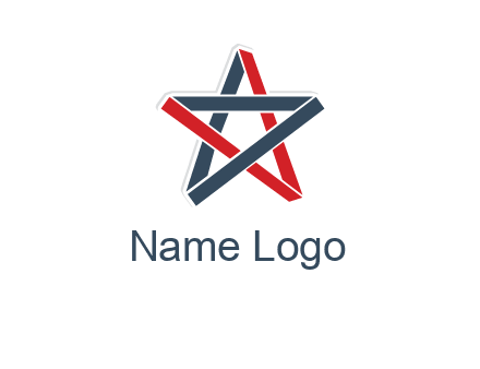 red and blue strips star logo