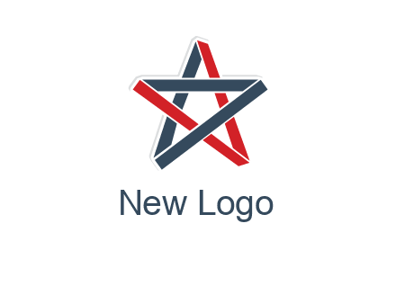 red and blue strips star logo
