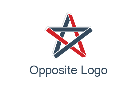 red and blue strips star logo
