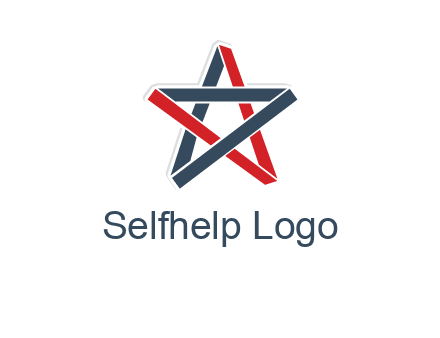 red and blue strips star logo