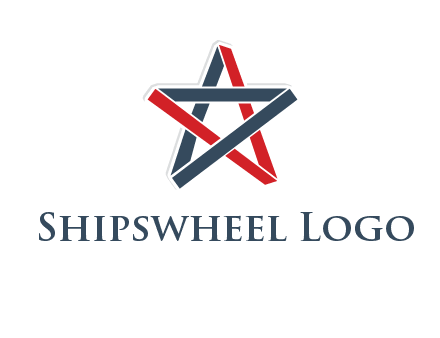 red and blue strips star logo
