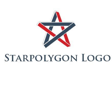 red and blue strips star logo