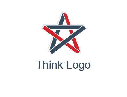 red and blue strips star logo