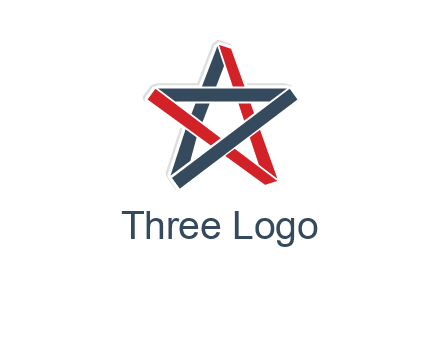 red and blue strips star logo