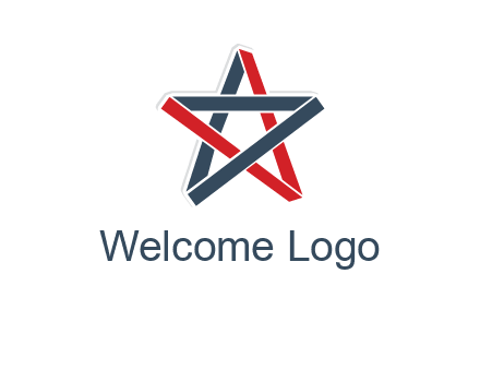 red and blue strips star logo