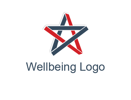 red and blue strips star logo