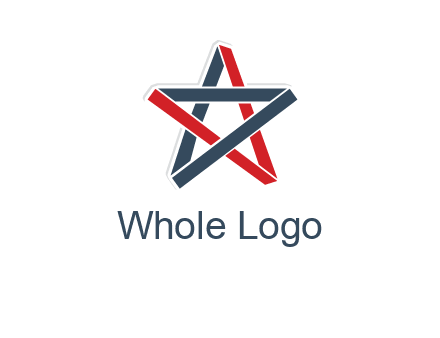 red and blue strips star logo