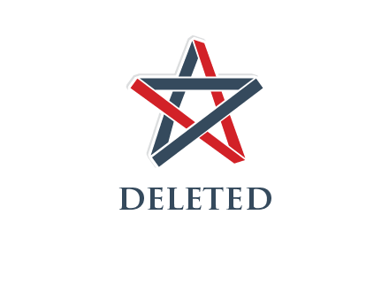 red and blue strips star logo
