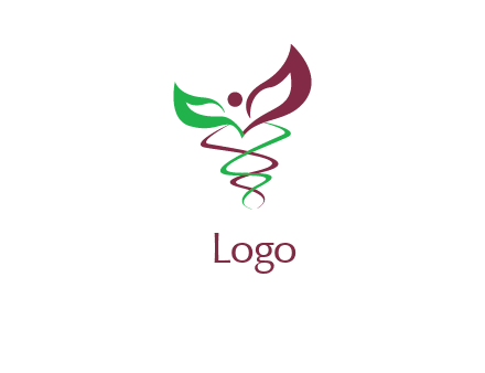 abstract swoosh caduceus medical logo