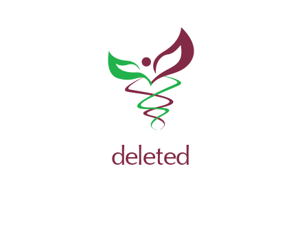 abstract swoosh caduceus medical logo