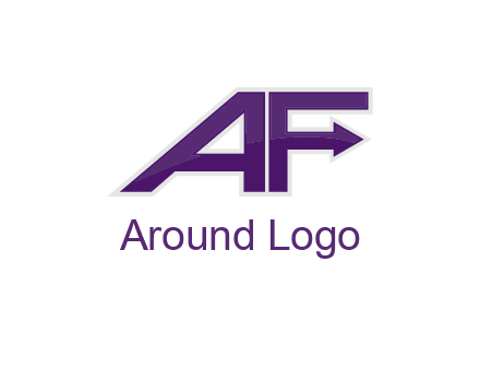 letter A and letter F with an arrow