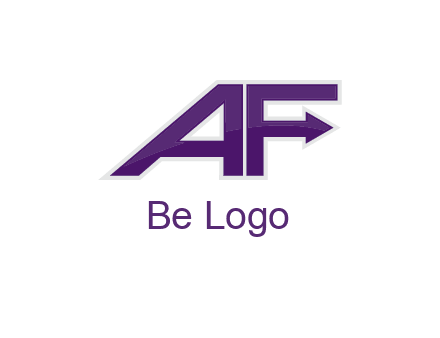 letter A and letter F with an arrow