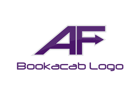 letter A and letter F with an arrow