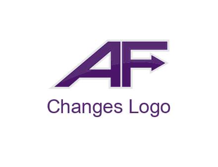 letter A and letter F with an arrow