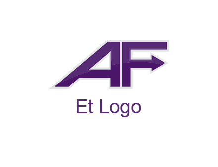 letter A and letter F with an arrow