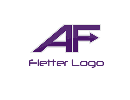 letter A and letter F with an arrow