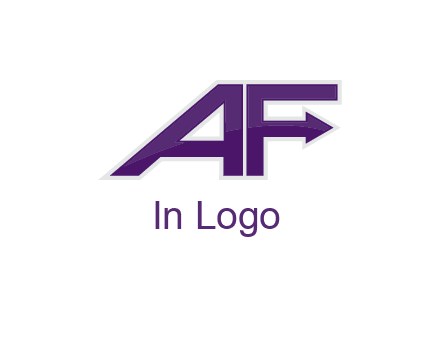 letter A and letter F with an arrow
