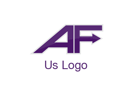 letter A and letter F with an arrow