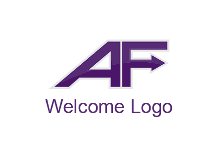 letter A and letter F with an arrow