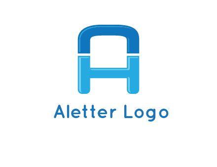 Letter H inside letter A logo