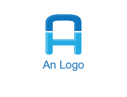 Letter H inside letter A logo