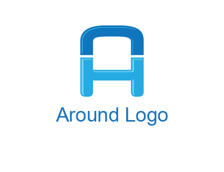 Letter H inside letter A logo