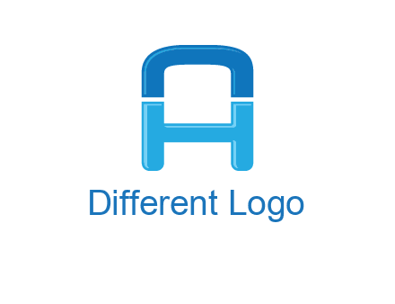 Letter H inside letter A logo