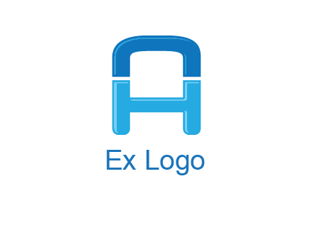 Letter H inside letter A logo