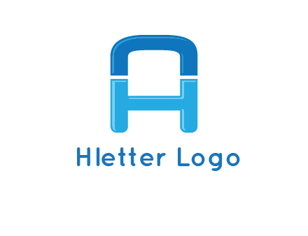 Letter H inside letter A logo