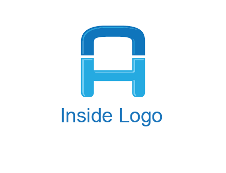 Letter H inside letter A logo