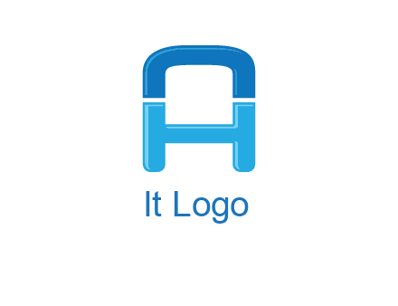 Letter H inside letter A logo