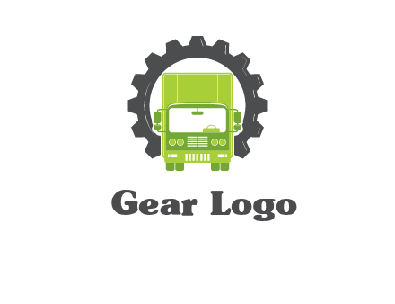 construction truck in a gear icon