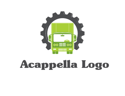 construction truck in a gear icon