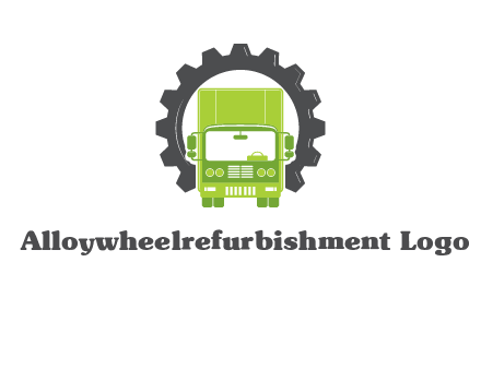 construction truck in a gear icon