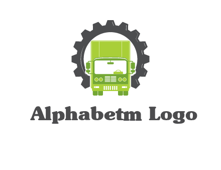 construction truck in a gear icon