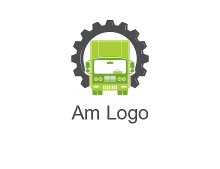 construction truck in a gear icon