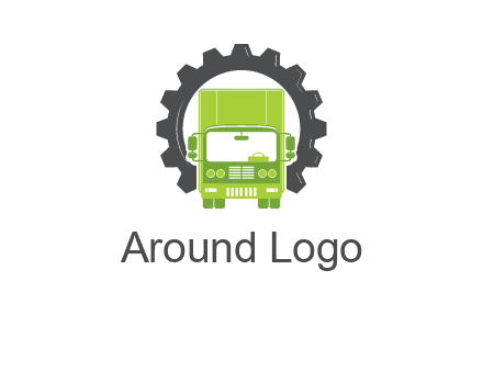 construction truck in a gear icon